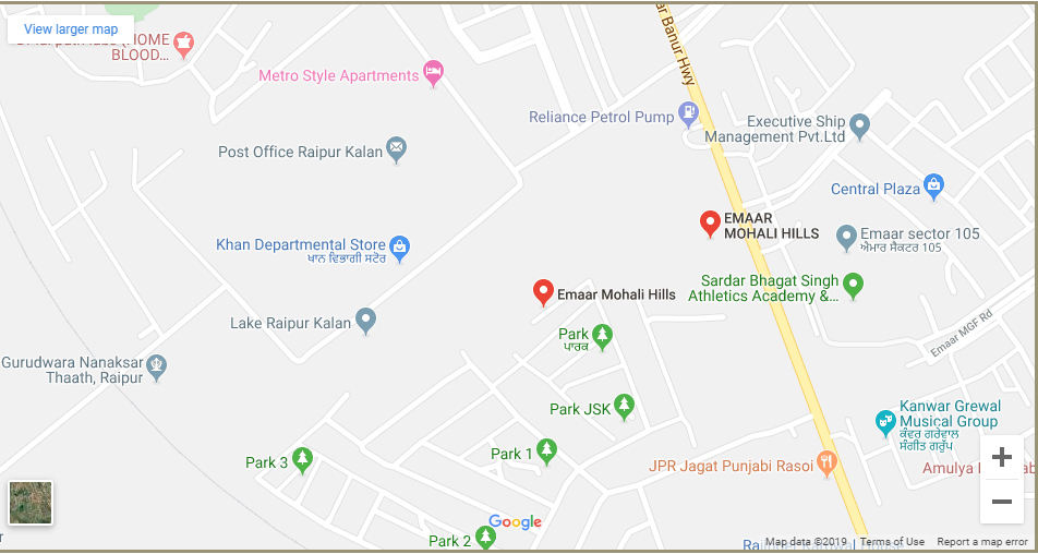 Emaar Mohali Location Map